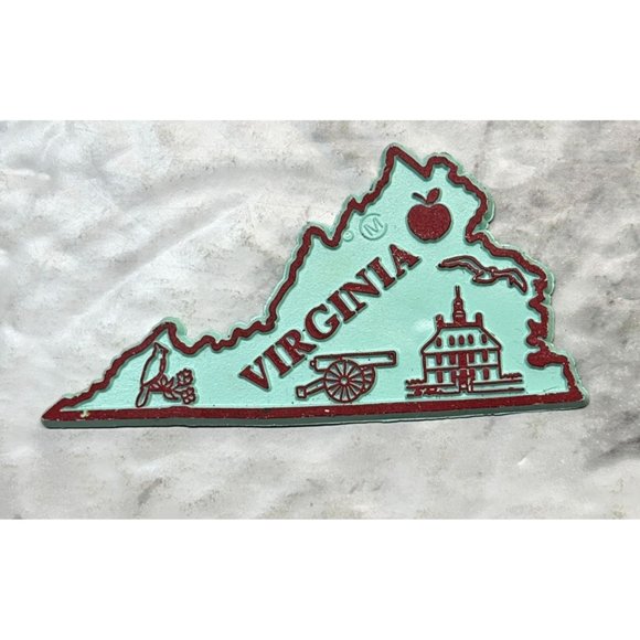 Virginia State Outline Refrigerator Magnet Capitol Cardinal Cannon Pawpaw - Picture 6 of 6
